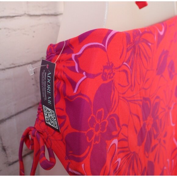 Adore Me Bikini Top & High Waist Bottom Set Red Joyful Daisies Size Medium NWT - Picture 12 of 13